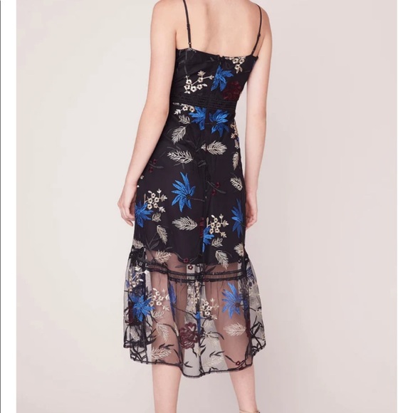 Jack by Bb Dakota Black dress with sheer embroidered overlay - Picture 2 of 3